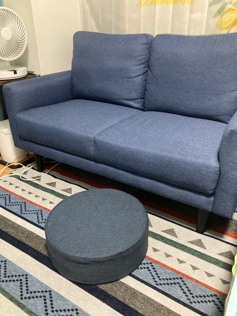 B 新品 ビーズクッション インディゴ ビーズソファ コンプ 1人用